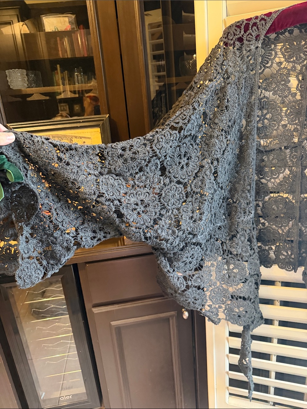 Jaded Gypsy Crocheted Black Lace shrug - Picture 3 of 7
